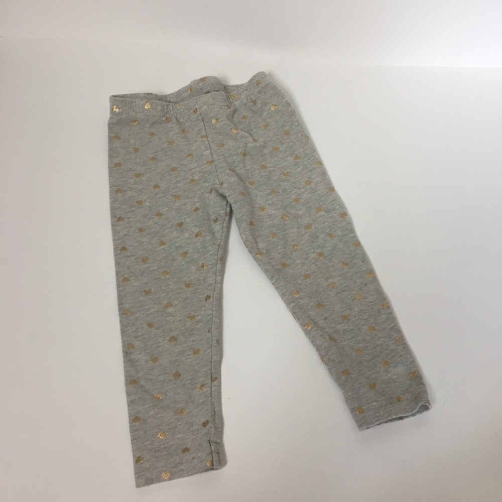 Carter’s 12 months grey with gold heart leggings